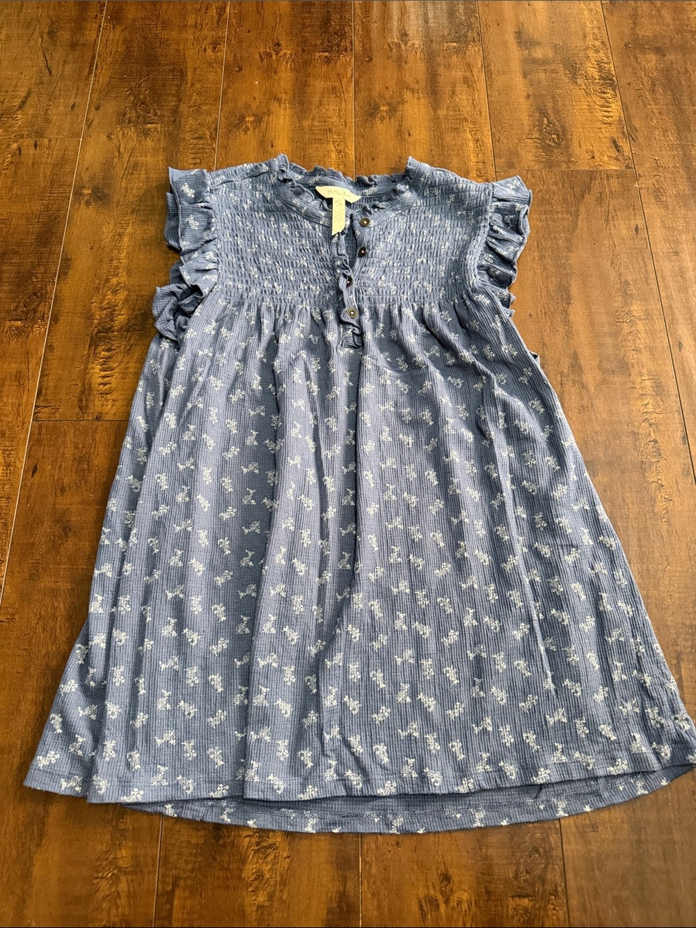 Matilda Jane Blue Floral Smocked Tank Top